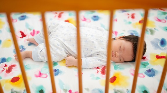 baby sleeping in crib, newborn and baby safe sleep practices