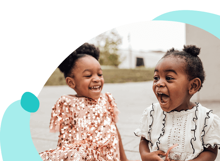 Toddler Landing Page, toddler girls and sisters laughing